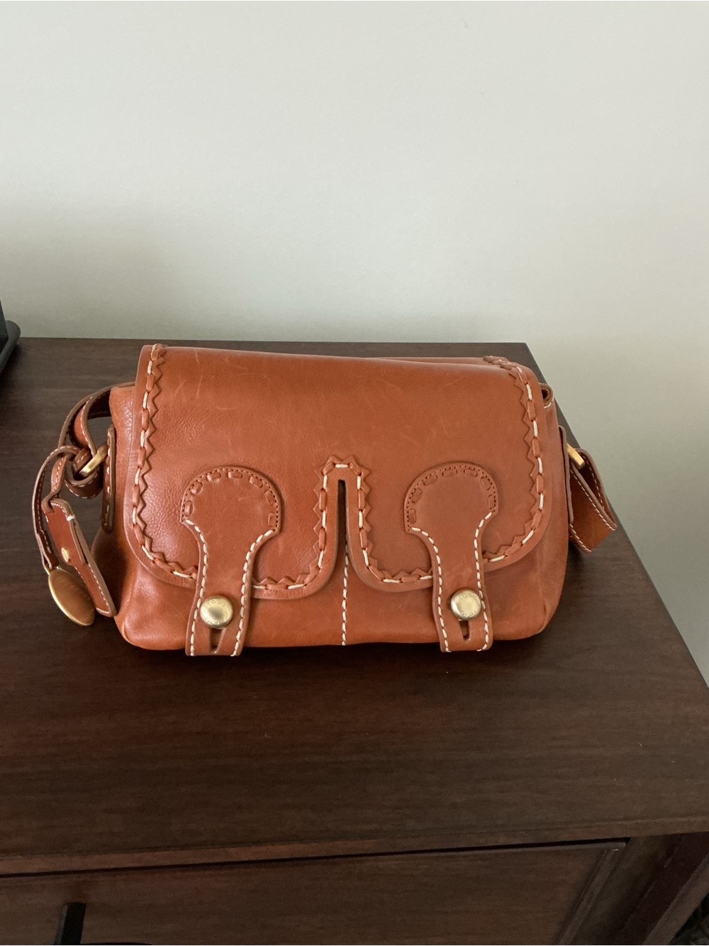 New Tod’s brown leather handbag store sample